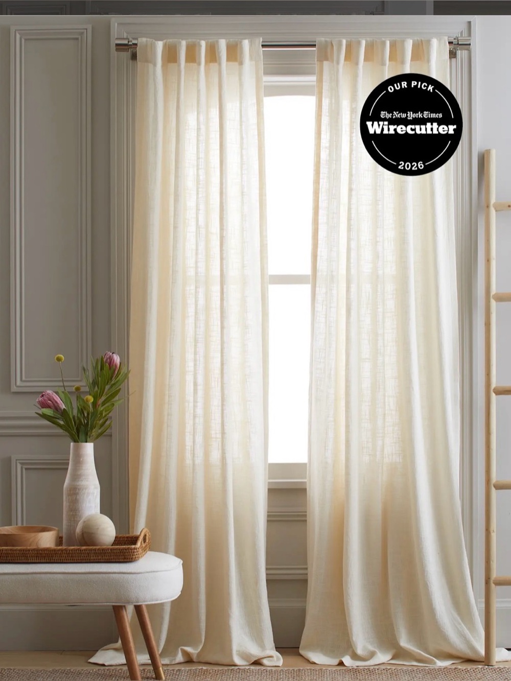 Quince Sheers Ivory (set of 2)